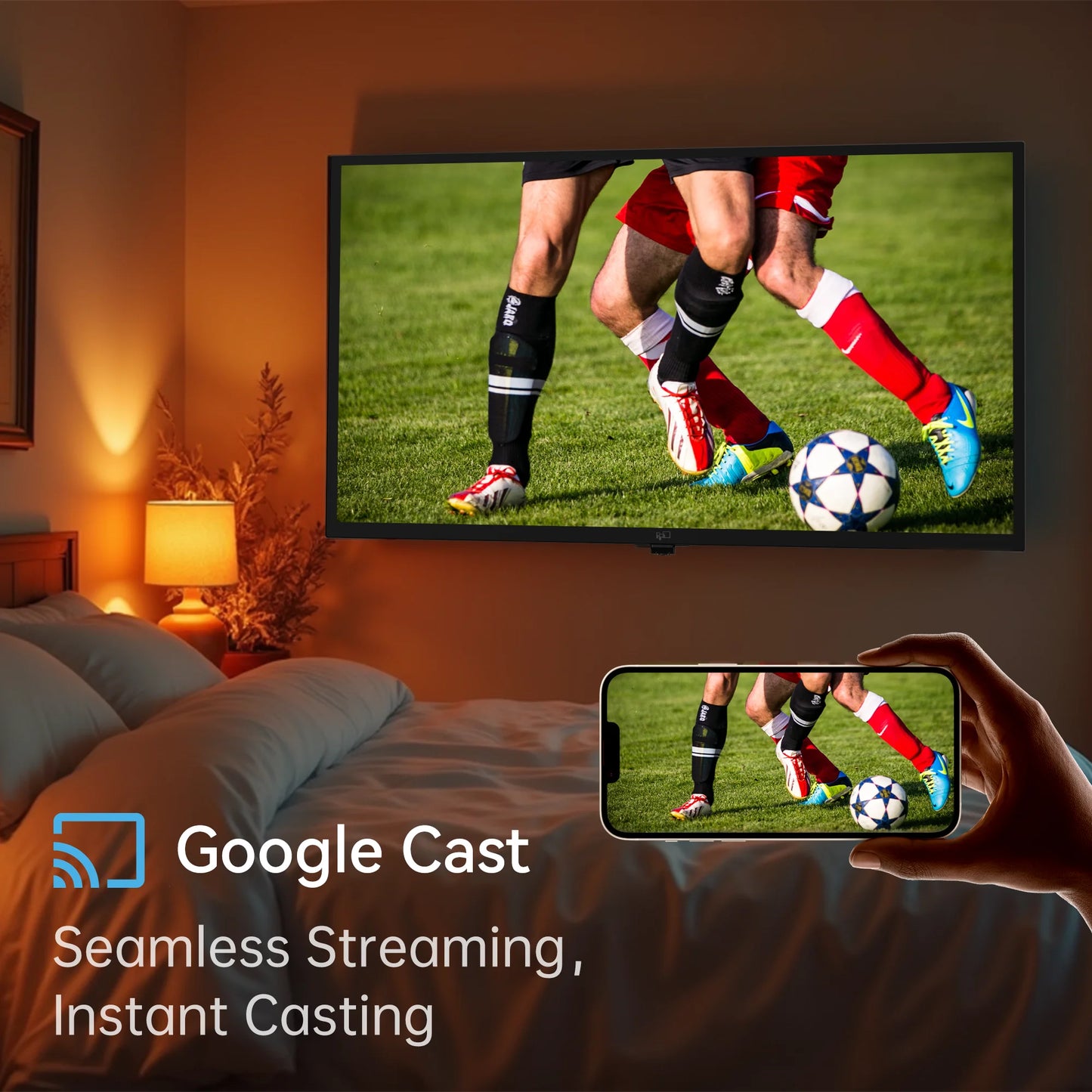 32 Inch Smart TV, HD Android TV with Google Play Built in Chromecast, Dolby Audio, Hdr 10, Flat Television with Assistant Voice Control