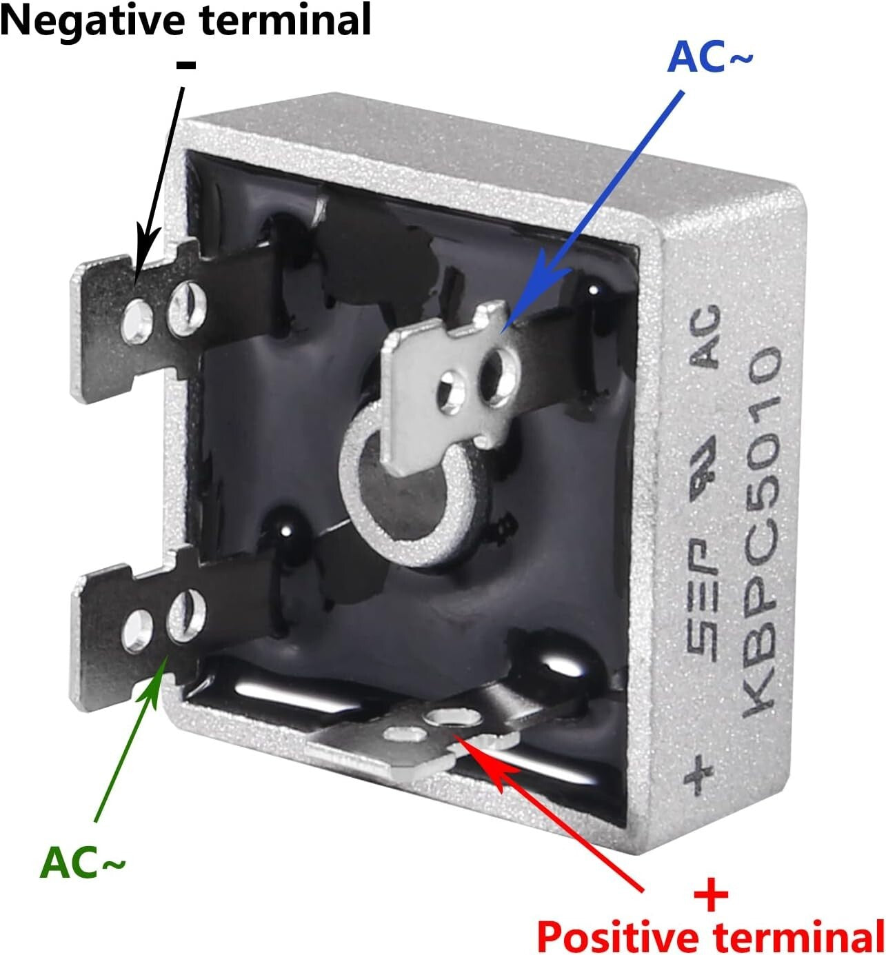 5Pcs KBPC5010 Bridge Rectifier Diode,50A 1000V Single Phase,Full Wave 50 Amp ...