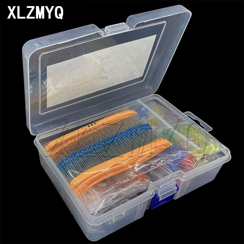 Electronic Components Kits Metal Film Resistor Assortment Kit Led Diodes Electrolytic Capacitor Ceramic Set Transistor Pack Diy