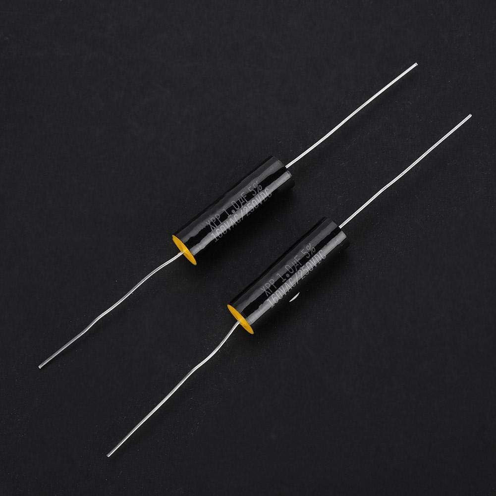 2PCS Capacitor Frequency Divider Capacitance Audio Speaker Capacitor with Pure Copper Wire Pins(1Uf)
