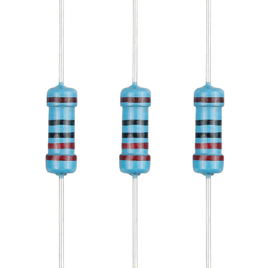 100Pcs 220 Ohm Resistor 1/2W (0.5Watt) ±1% Tolerance Metal Film Fixed Resistor, Multiple Values of Resistance Optional