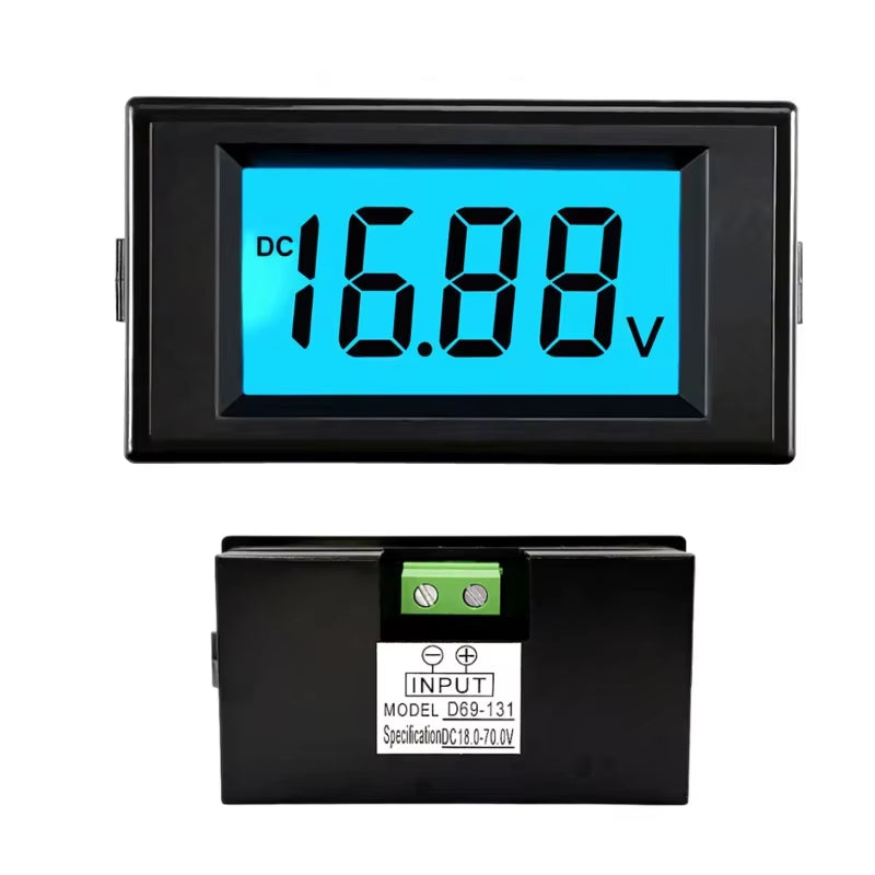 D69-131 DC Voltmeter Digital Display 12V24V48V72V Electric Vehicle Battery Test LCD Digital Meter Voltage Test Instrument