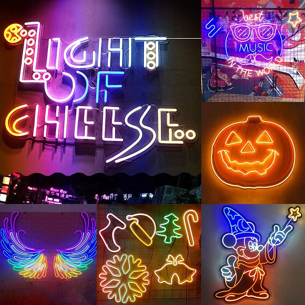 Addressable LED Strip Neon Light WS2811 Dream Color Rainbow Programmable Digital LED Pixels Lights 6.6Ft 216 Leds for DIY LED Neon Letters Bar Signs Art Wall 12V DC, No Power and Controller