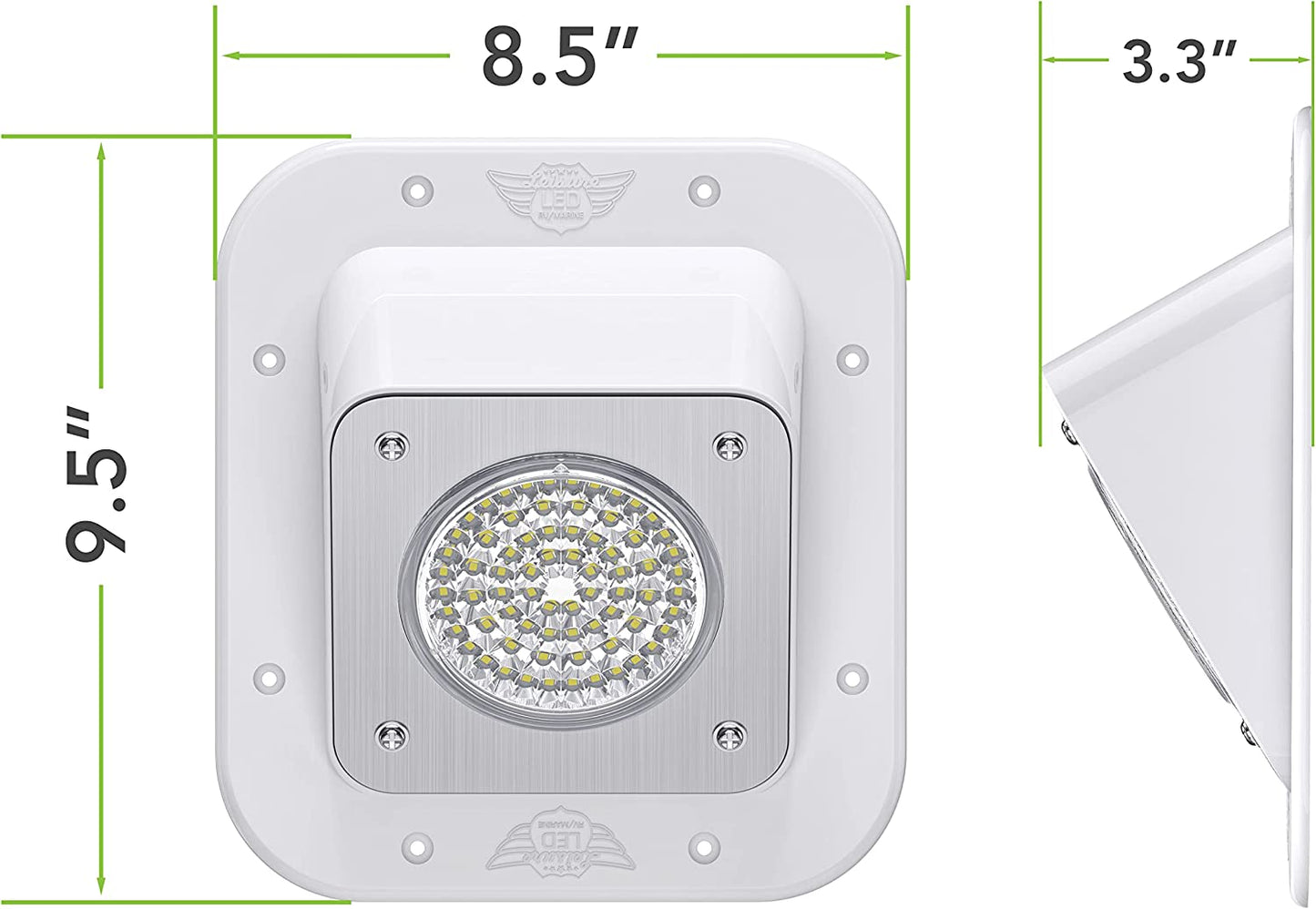 RV Exterior Surface Mount Flood Porch Utility Light - White 12V 1100 Lumen Lighting Fixture Replacement Lighting for Weekend Warrior Rvs, Trailers, Campers, 5Th Wheels