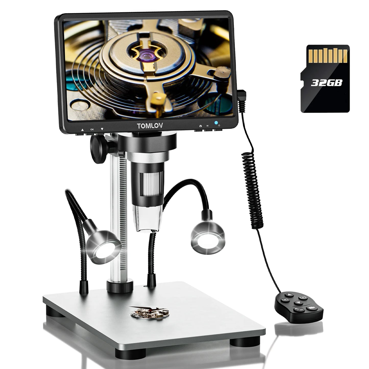 1200X Digital Microscope 1080P LCD, Video Soldering Camera for Electronics/Coin Inspection, HDMI Output with Stand for PC