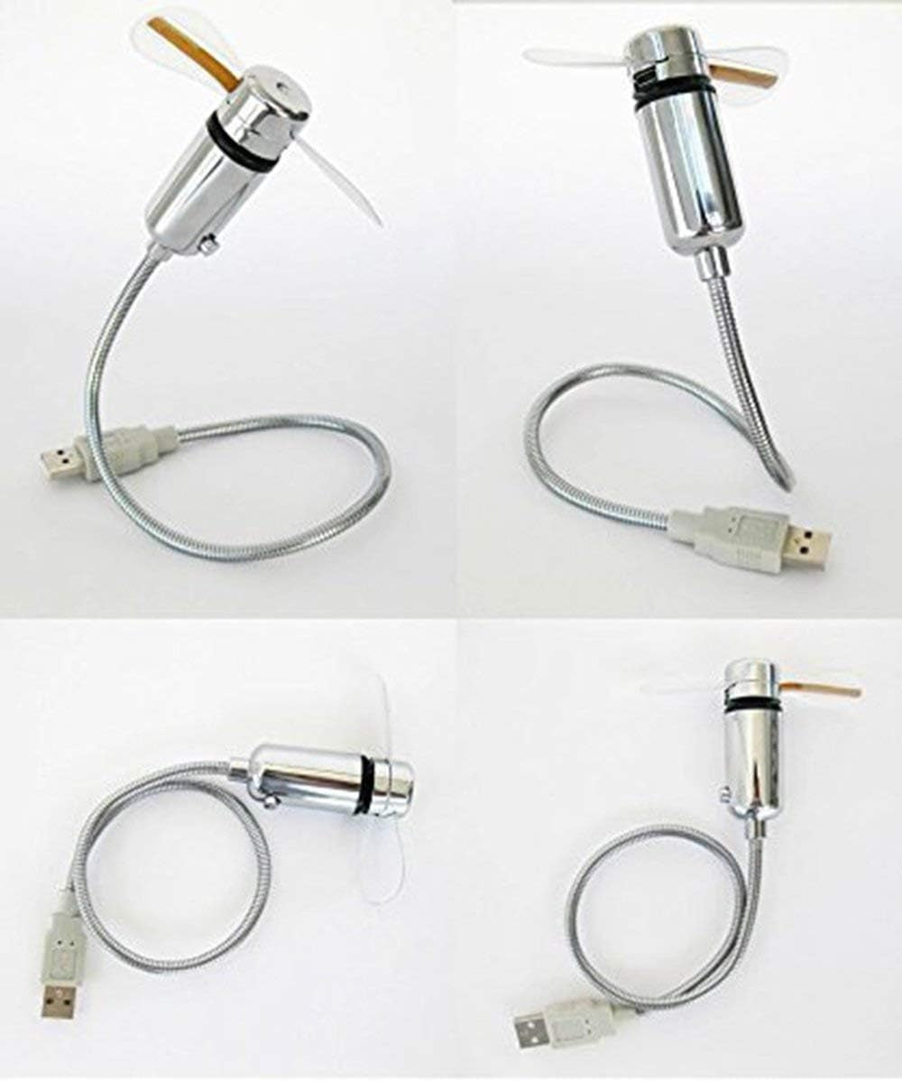 Small USB Fan with Real Time Clock and Temperature Display, Personal Portable USB LED Clock Fan, USB Funny Toy Gadgets Gifts for Men Women Office Home (RGB)