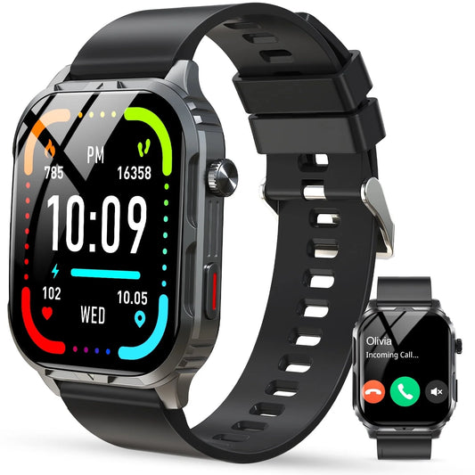 Smart Watch for Android and Iphone, H5 IP68 Waterproof Smartwatch for Women Men , Smart Watch with Bluetooth Call, Answer Make Calls , Black