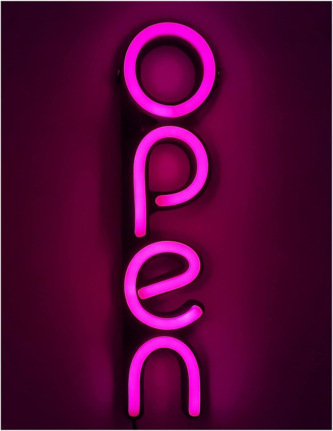 Open Signs for Business,Led Neon Open Sign,16X6 Inch Lighted Sign for Restaurants Offices Retail Shops Window Storefronts,12V/1A Power Supply,With ON/OFF Switch (Vertical Rose Red)