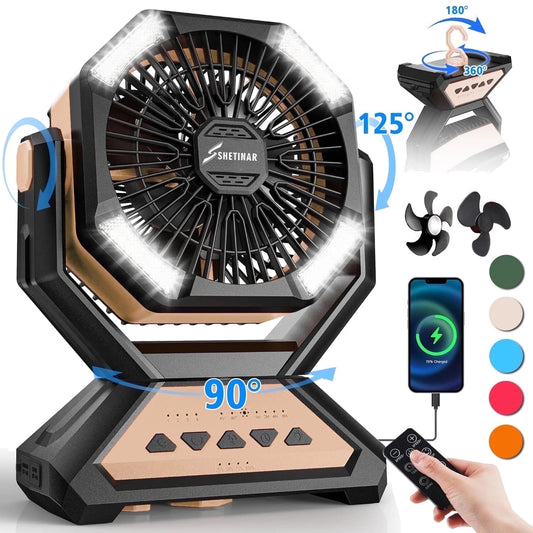 20000Mah Rechargeable Fan Battery Powered Fan 4-Speed Tabletop Fan with Charging, Hooks, Timer, Portable Fan for Office,Bedroom,Outdoor,Power Outage,Hurricane,Travel.Blue