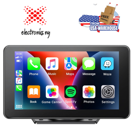 Carplay Screen for Car, 7" Wireless Portable Carplay Compatible Android Auoto, GPS Navigation, Mirror Link, Voice Control, AUX/FM