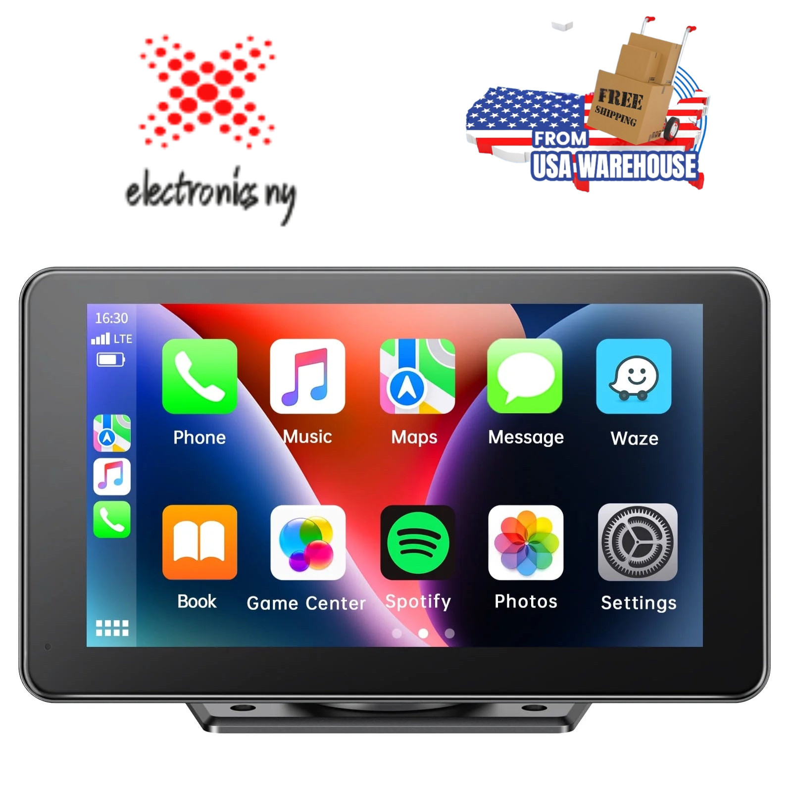 Carplay Screen for Car, 7" Wireless Portable Carplay Compatible Android Auoto, GPS Navigation, Mirror Link, Voice Control, AUX/FM