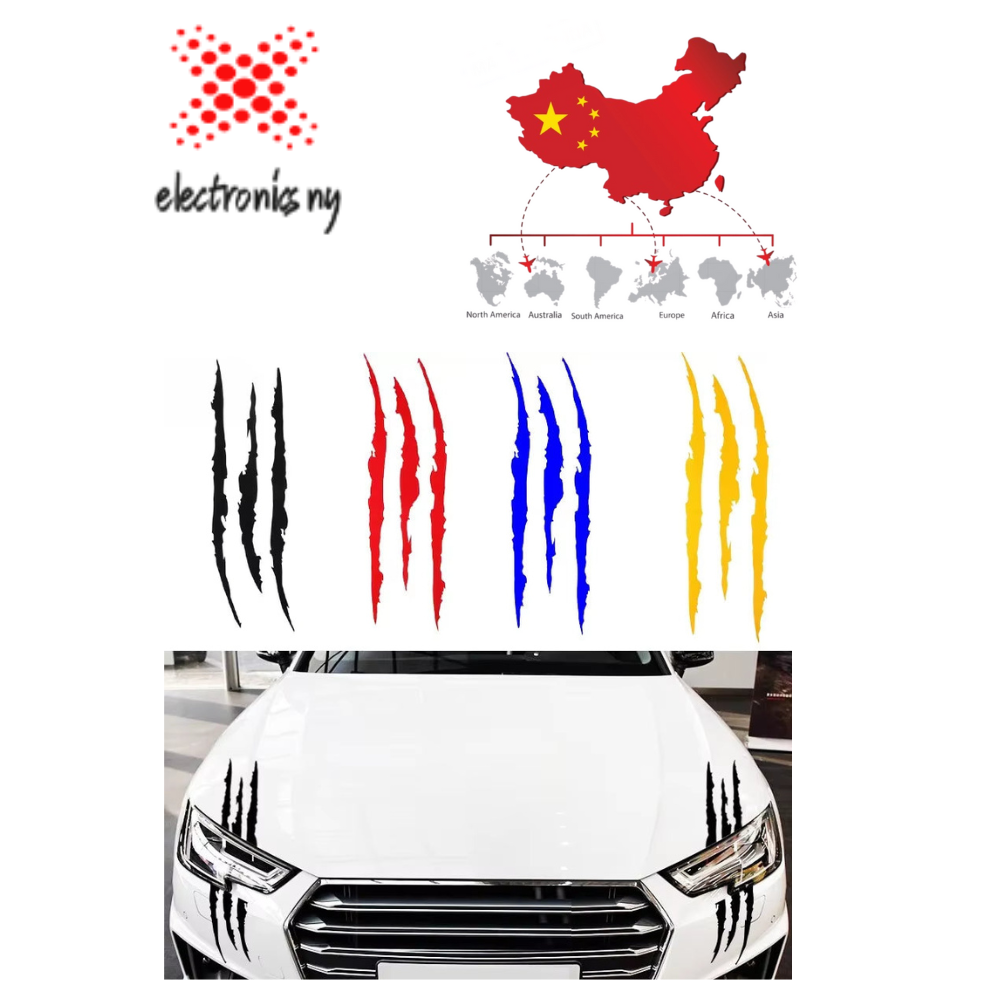 2PCS Car Headlights Monster Claw Sticker Decorative Dinosaur Raptor Claw Scratch Car Sticker Car Headlights Sticker.