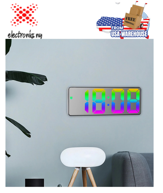 Big Holiday 50% Clear! Digital Alarm Clock with Alarm LED Bedroom Alarm Clocks Brightness Snooze USB Plug or Powered by Battery(Not Include) Gifts