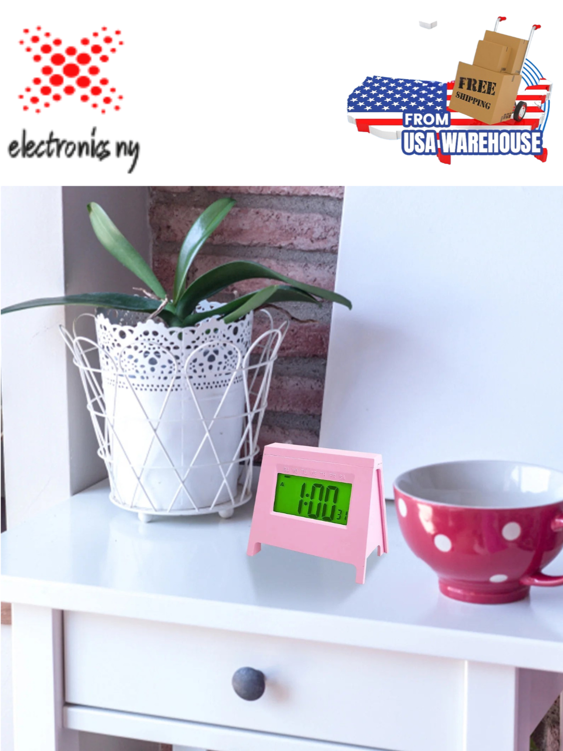 Mini LCD Student Alarm Clock New Electronic Clock Smart Desktop Multi-Function Clock with Luminous Temperature Calendar Electronic Accessories for Home