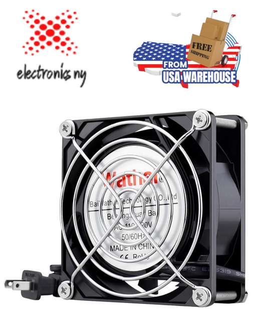 AC Axial Fan 110V 120V 80Mm X 25Mm Ventilation Exhaust Fan with AC Plug, for DIY Cooling Projects