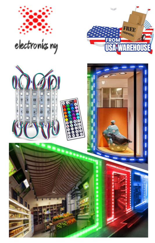 LED Storefront Lights for Business Waterproof Decorative Light for Advertising Letter Signs 4 Set 5050 SMD Window Strip 40Ft 80 Pieces LED Module Lights