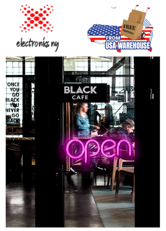Open Signs for Business,Led Neon Open Sign,16X6 Inch Lighted Sign for Restaurants Offices Retail Shops Window Storefronts,12V/1A Power Supply,With ON/OFF Switch (Horizontal Rose Red)
