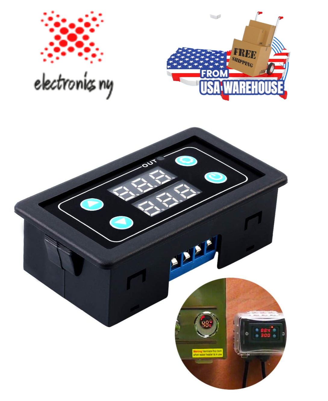 Timer Relay,  Time Delay Switch AC 110V 120V Timer Switch Module Digital Time Cycle AC 85V-265V LED Dplay 0Ms-999H