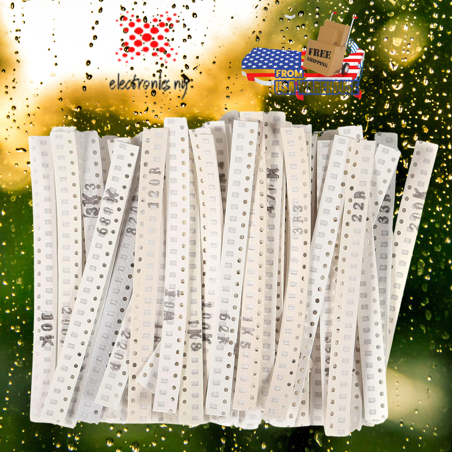 1500Pcs 0805 SMD Capacitor 0805 Chip Resistor Assortment Kit 1% 1/8W 0.125W 60 Values 0 Ohm-10M Ohm Resistors