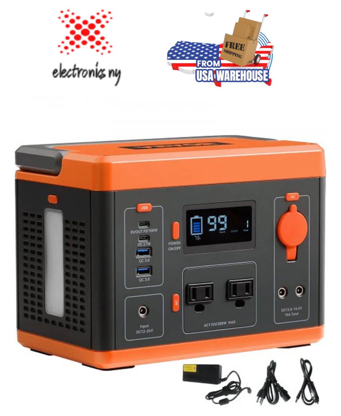 VEVOR Portable Power Station Solar Generator 296Wh 300W Backup Lithium Battery