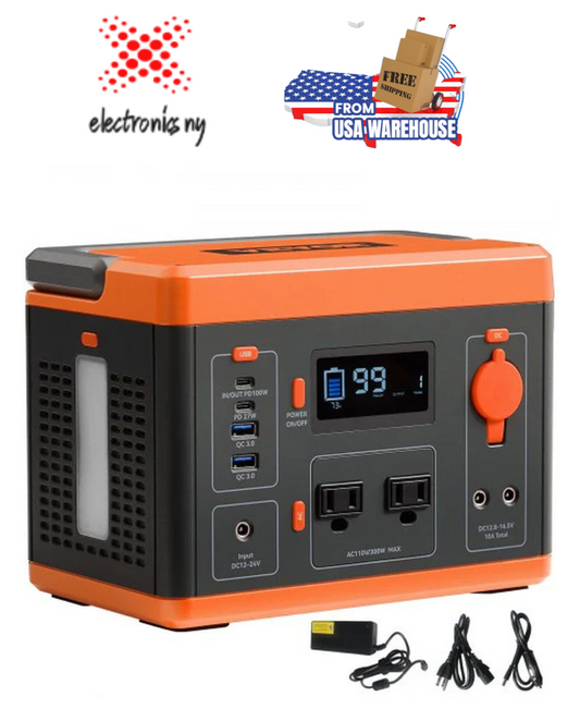 VEVOR Portable Power Station Solar Generator 296Wh 300W Backup Lithium Battery