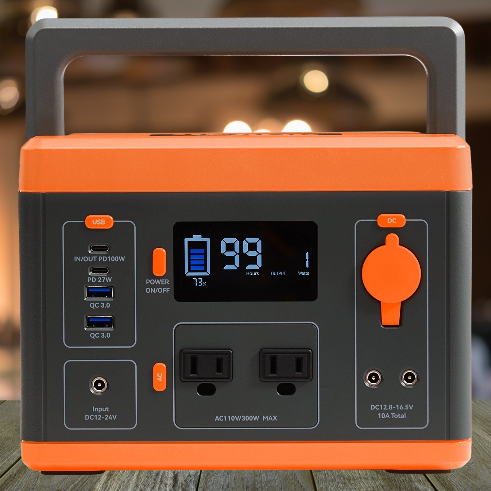 VEVOR Portable Power Station Solar Generator 296Wh 300W Backup Lithium Battery