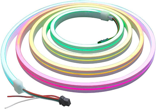 Addressable LED Strip Neon Light WS2811 Dream Color Rainbow Programmable Digital LED Pixels Lights 6.6Ft 216 Leds for DIY LED Neon Letters Bar Signs Art Wall 12V DC, No Power and Controller