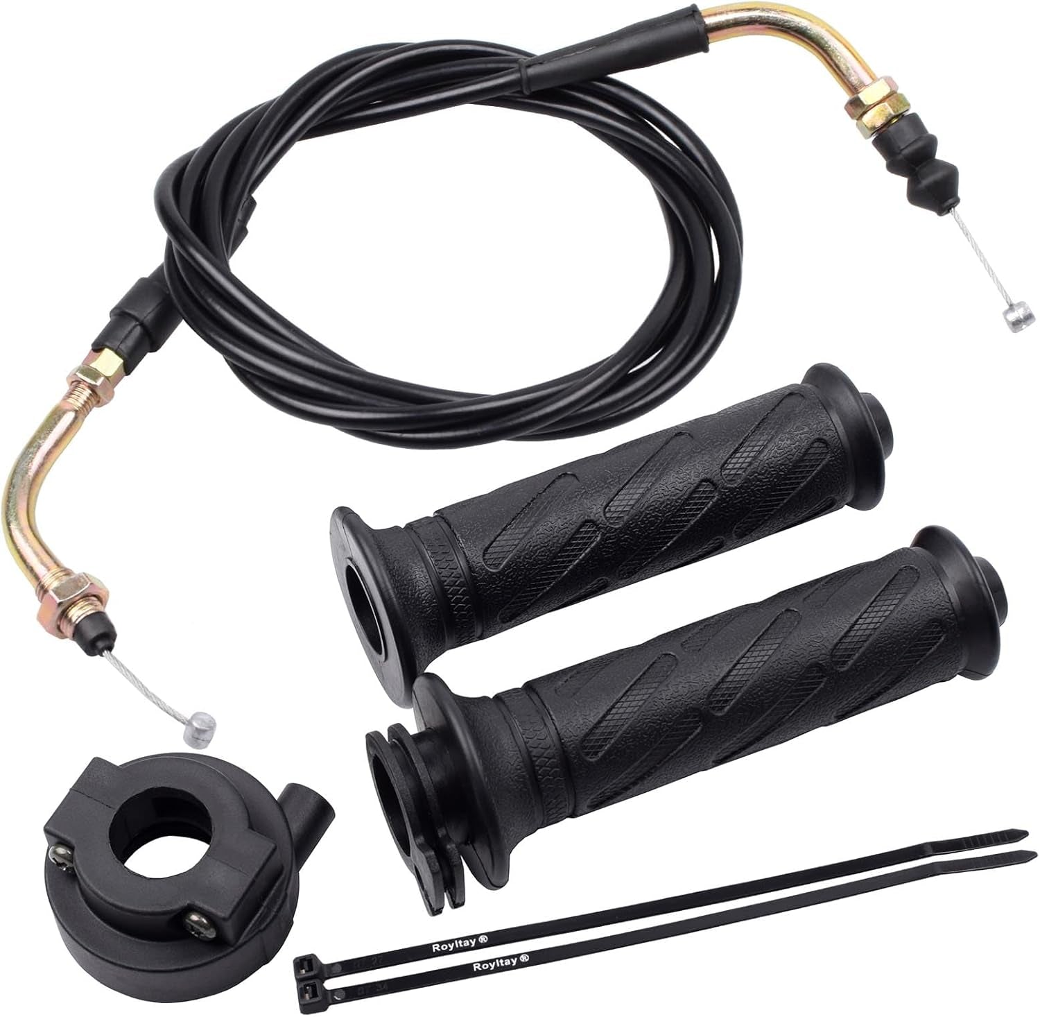 Throttle Twist Grip Set with 78" Scooter Throttle Cable for GY6 50Cc 80Cc 125Cc 150Cc 139QMB 4 Stroke Scooters Motorcycles Moped ATV