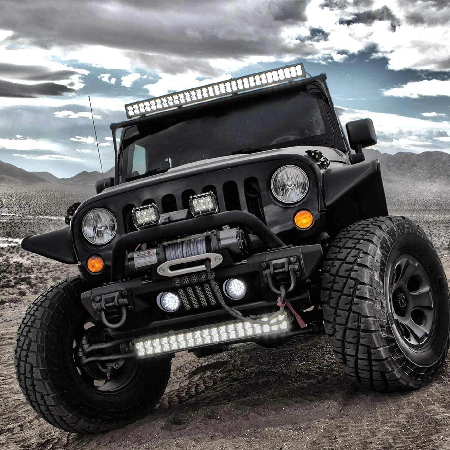 4Inch 18W LED Light Bar off Road Light Bar Fits Jeep 2 Pieces