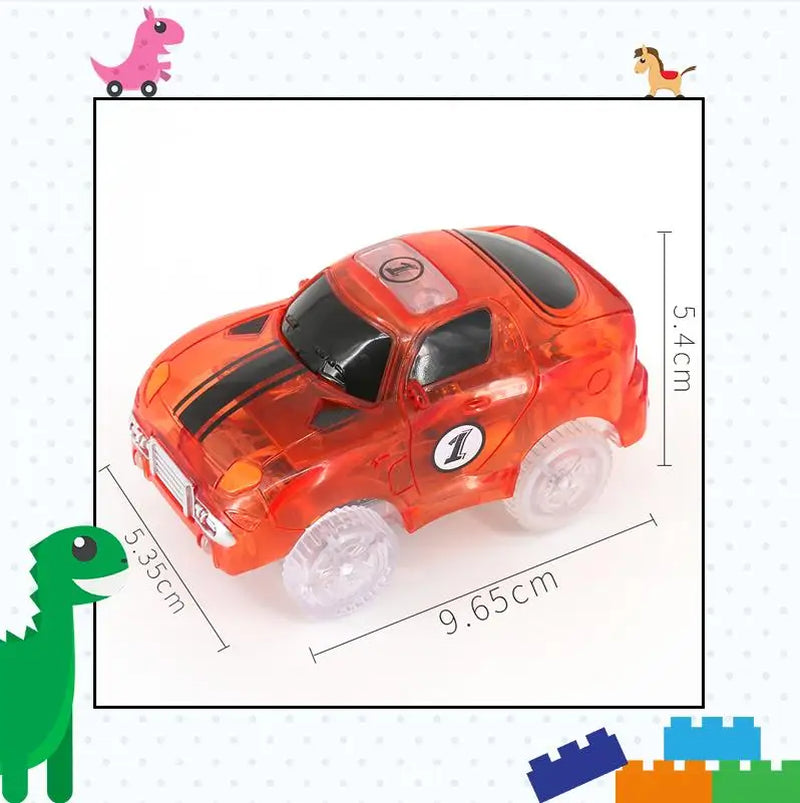 5.4Cm Magical Electronics LED Car Toys with Flashing Lights Educational Toys Electronics Glow Car Lights Glowing Racing Toy
