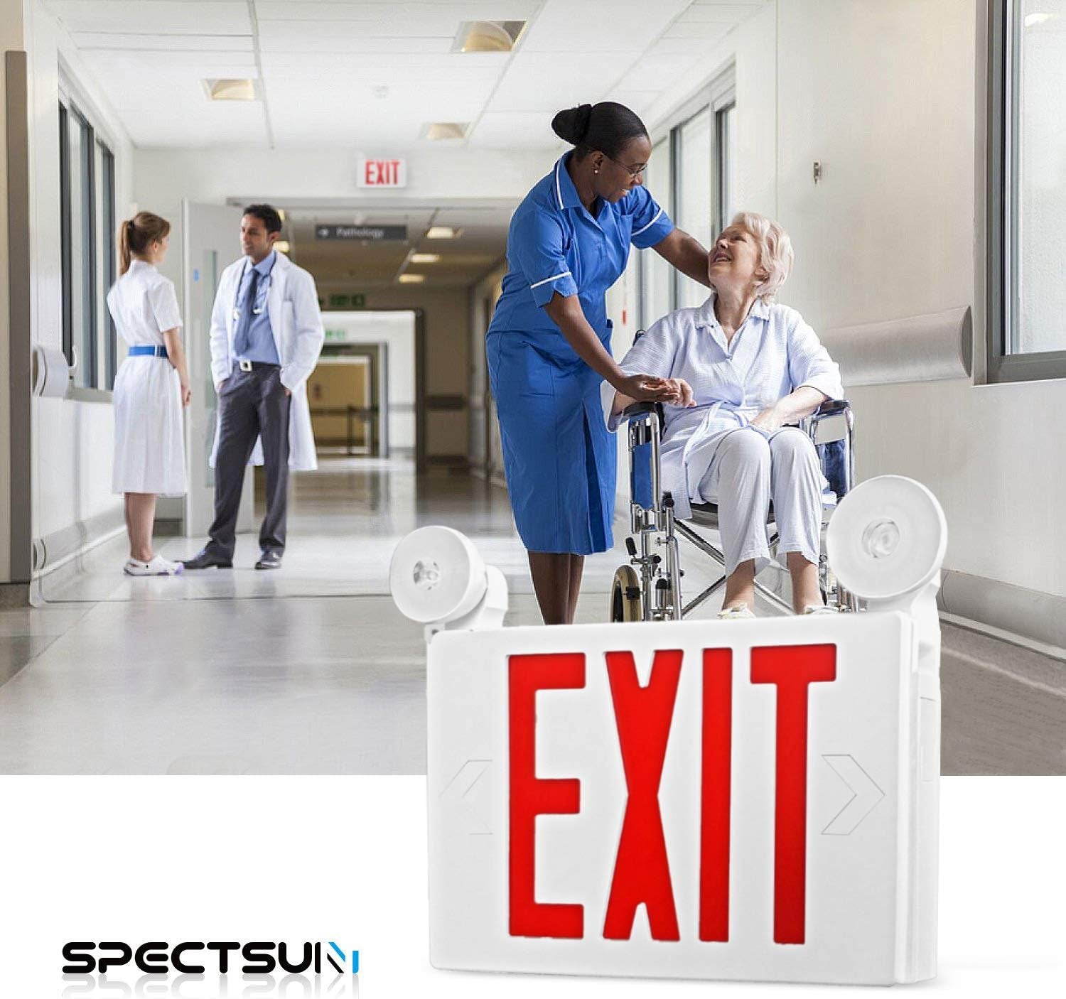 4 PACK LED Exit Sign Battery Backup&Exit Sign with Emergency Lights-Fire Exit Sign with Emergency Lights, Hardwired Exit Sign,Double Side Exit Signs with Emergency Lighting for Home