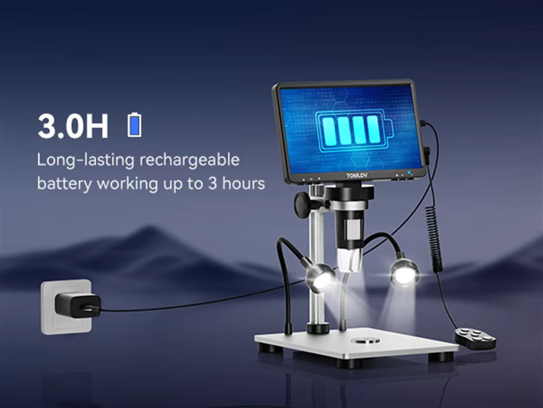 1200X Digital Microscope 1080P LCD, Video Soldering Camera for Electronics/Coin Inspection, HDMI Output with Stand for PC