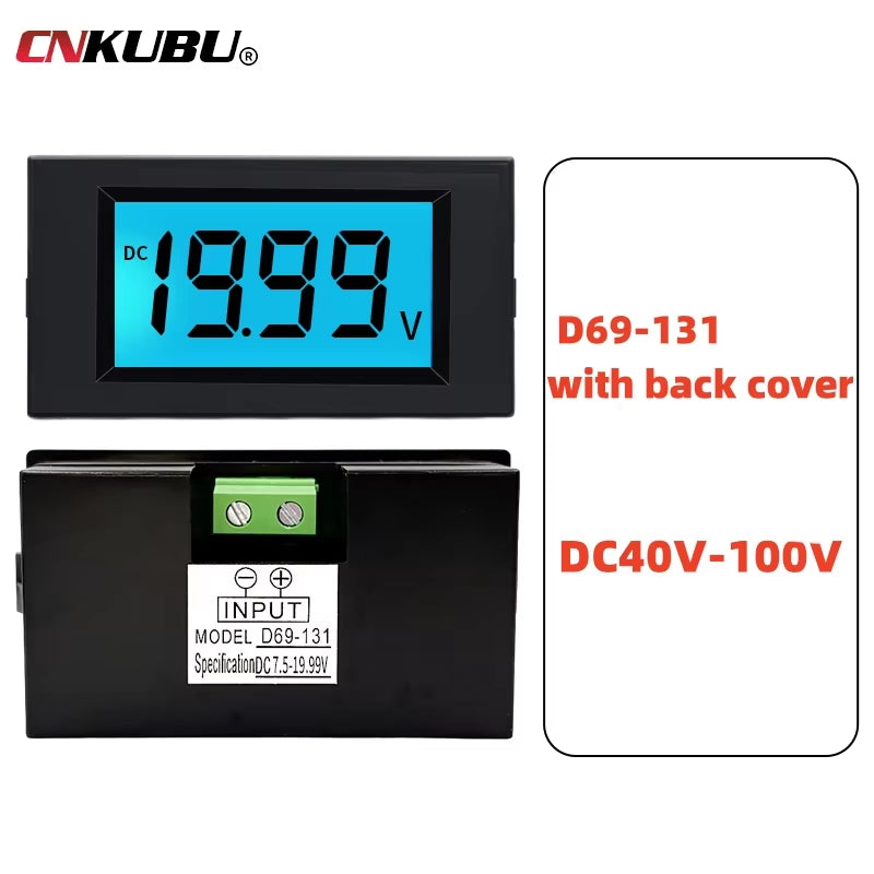 D69-131 DC Voltmeter Digital Display 12V24V48V72V Electric Vehicle Battery Test LCD Digital Meter Voltage Test Instrument