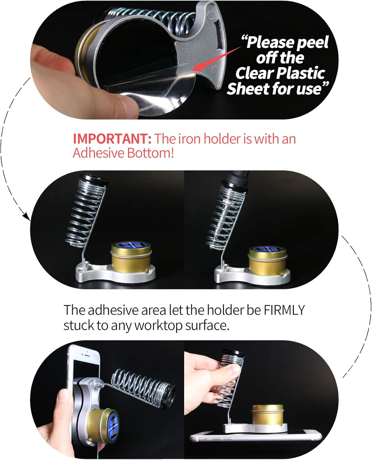 947-III Soldering Iron Kit with Temperature Stabilization, On-Off Switch: 60W Portable Soldering Iron Kit with Soldering Iron Holder, Tip Cleaner, Cleaning Sponge, 110V US Plug