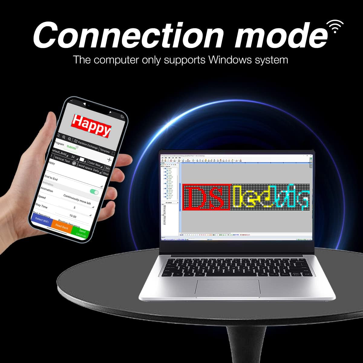 Programmable LED Sign P10 LED Display 39" X 7.5" Full Color Programmable Message Board with High Resolution LED Scrolling Display for Advertising