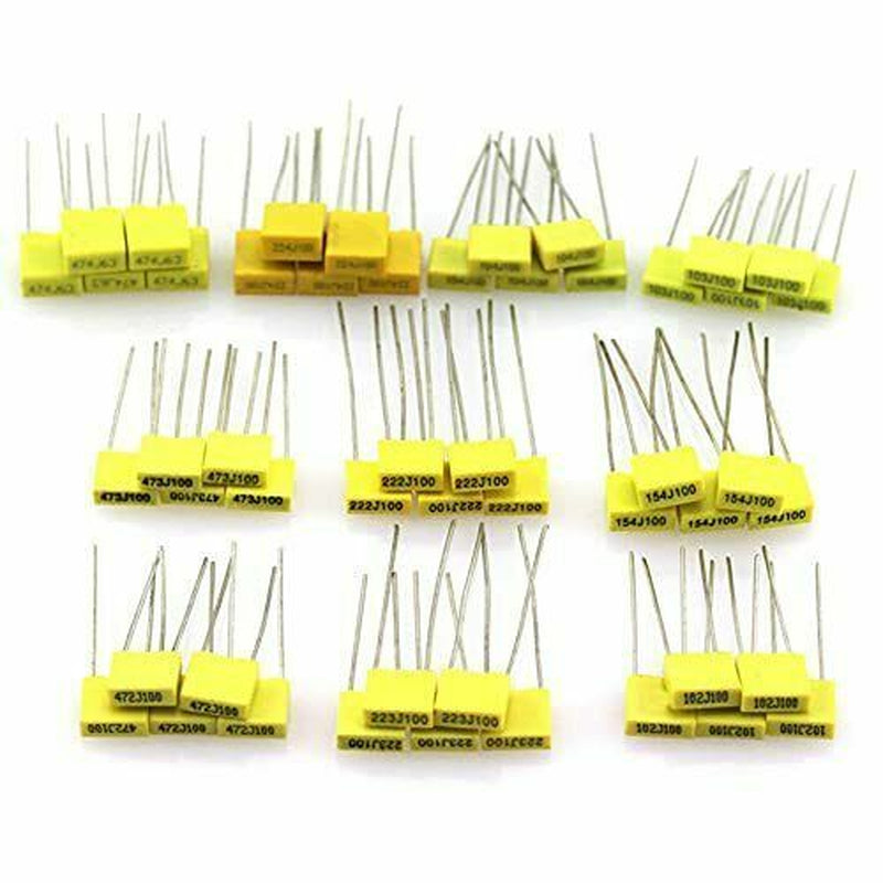 Molence 240PCS Film Box Capacitor Assortment Kit, 24 Values Metallized
