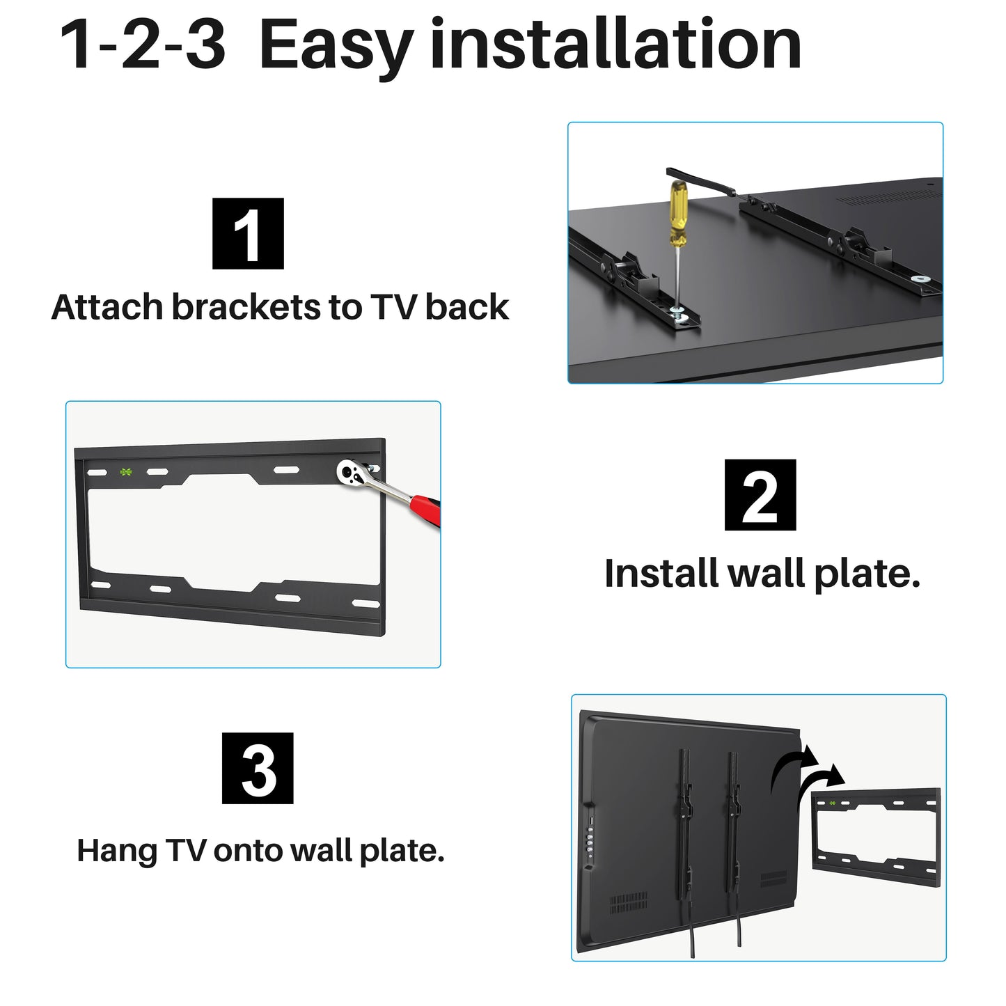 TV Mount Fixed for 26-60 Inch Tvs, TV Wall Mount TV Bracket VESA up to 400X400Mm and 99 LBS Loading Capacity, Low Profile and Space Saving