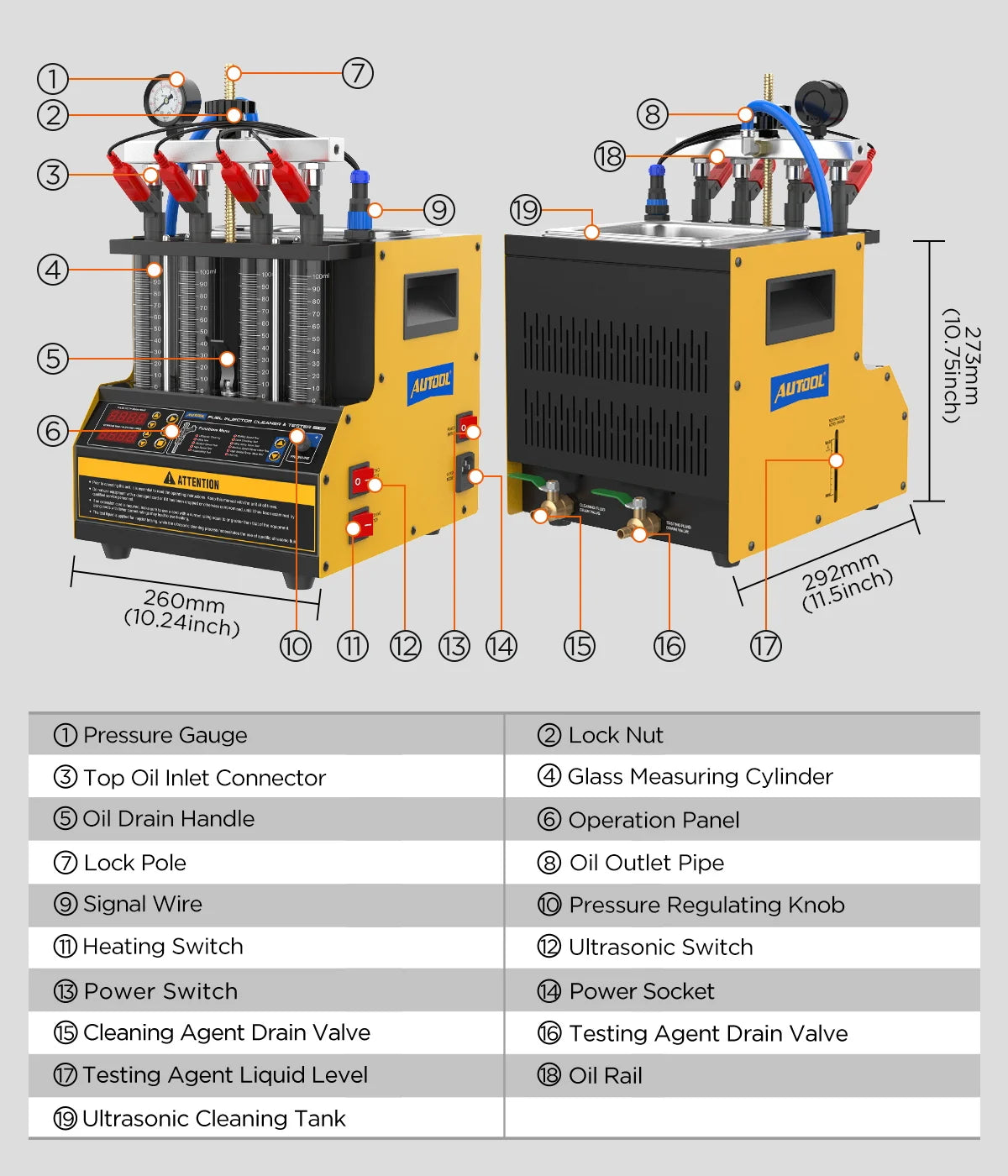 CT160 Automotive Injector Nozzle Cleaning Machine Fuel Injector Tester Heated Cleaning Machine Injectors Machine Clean