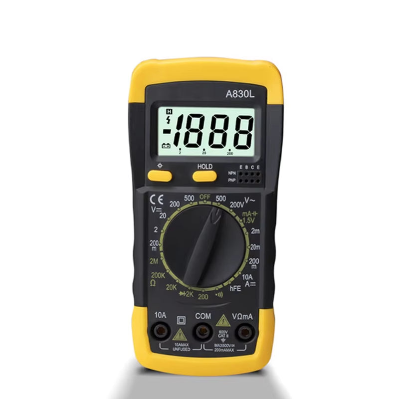 1Pcs A830L LCD Digital Multimeter AC DC Voltage Diode Freguency Multitester Current Tester Luminous Display with Buzzer Function