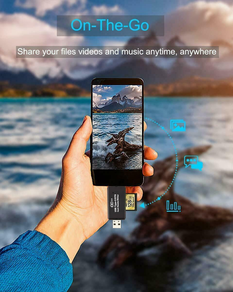 Micro USB OTG to USB 2.0 Adapter Sd/Micro SD Card Reader with Standard USB Male