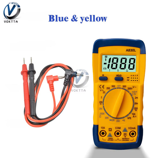 A830L Digital Display LCD Multimeter Portable Handheld AC DC Voltage Diode Freguency Multitester Voltmeter Ammeter Tester Tools