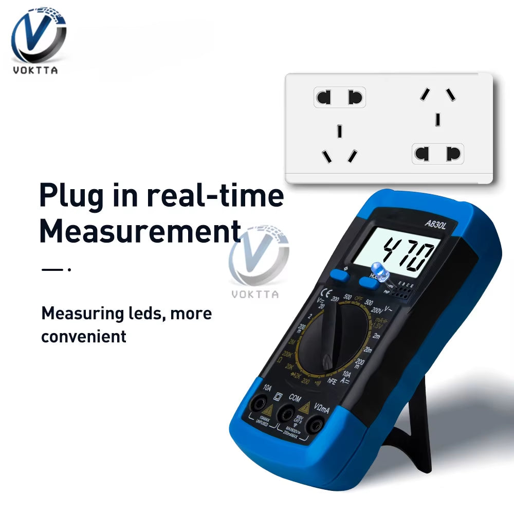 A830L Digital Display LCD Multimeter Portable Handheld AC DC Voltage Diode Freguency Multitester Voltmeter Ammeter Tester Tools