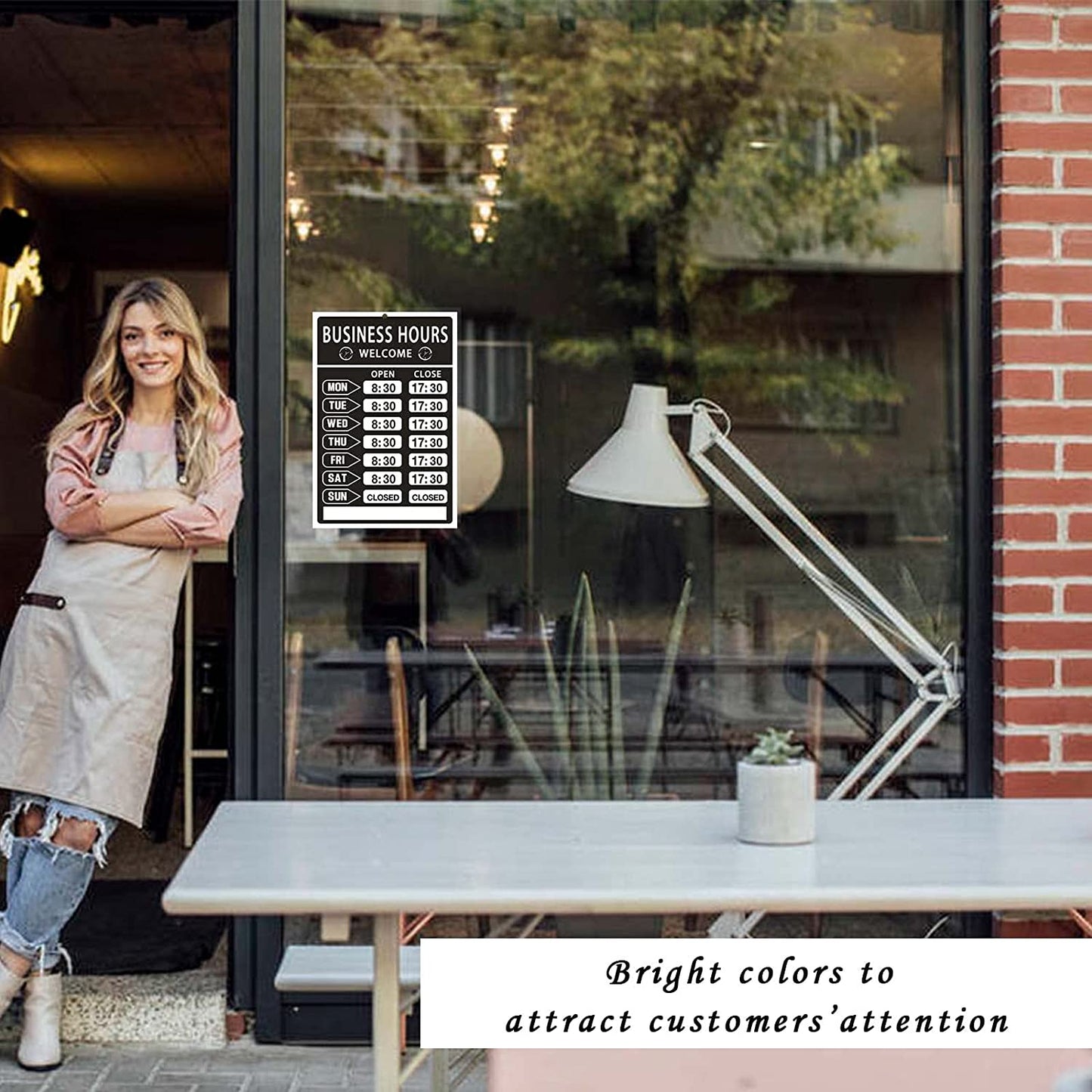 Business Hours Sign,Opening Hour Sign Kit,Changeable Store Hours Sign,Hours of Operation Signs for Business,Open Sign with Hours,Ideal Signs for Any Business,Store or Office（Pvc,8”X 12”）