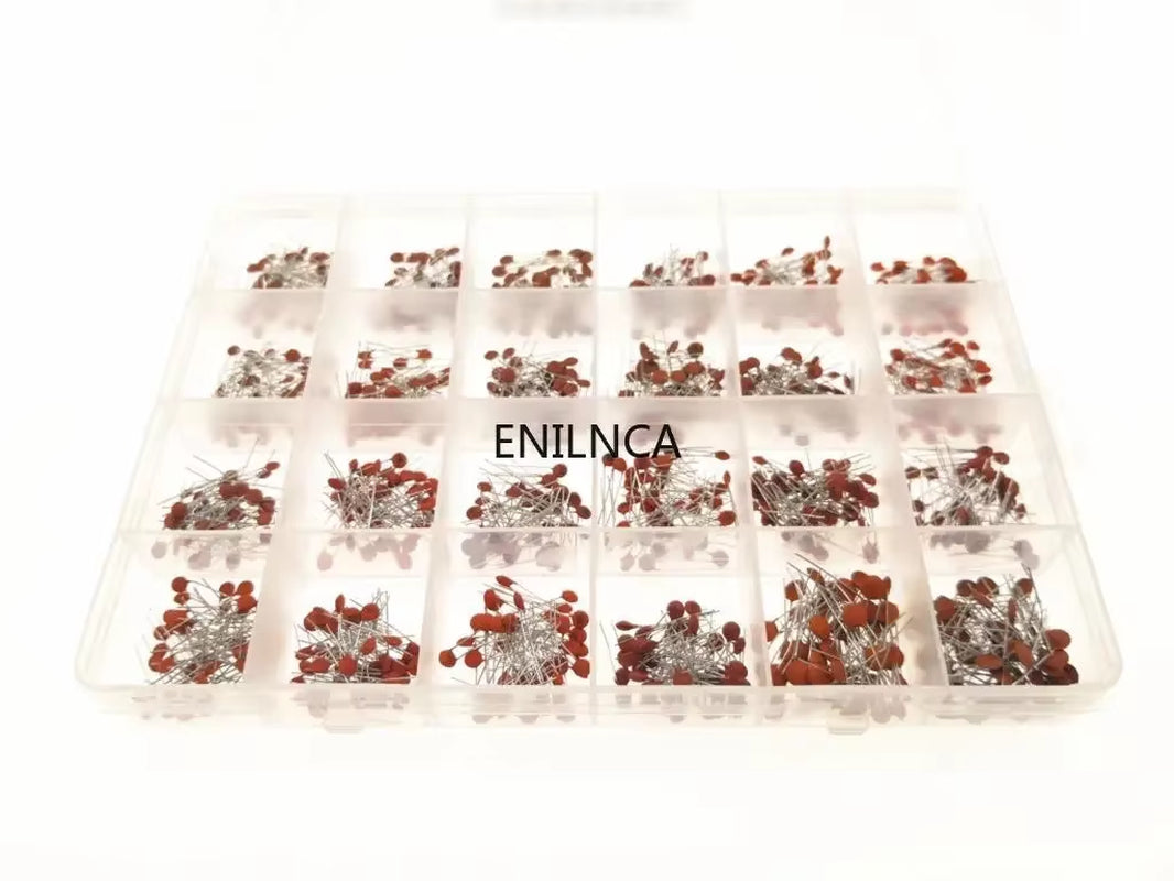 960Pcs/Lot Ceramic Capacitor Assortment Kit 2PF-0.1UF 50V Ceramic Capacitors Set 24Value*40Pcs Diy Electronic Capacitors 20%