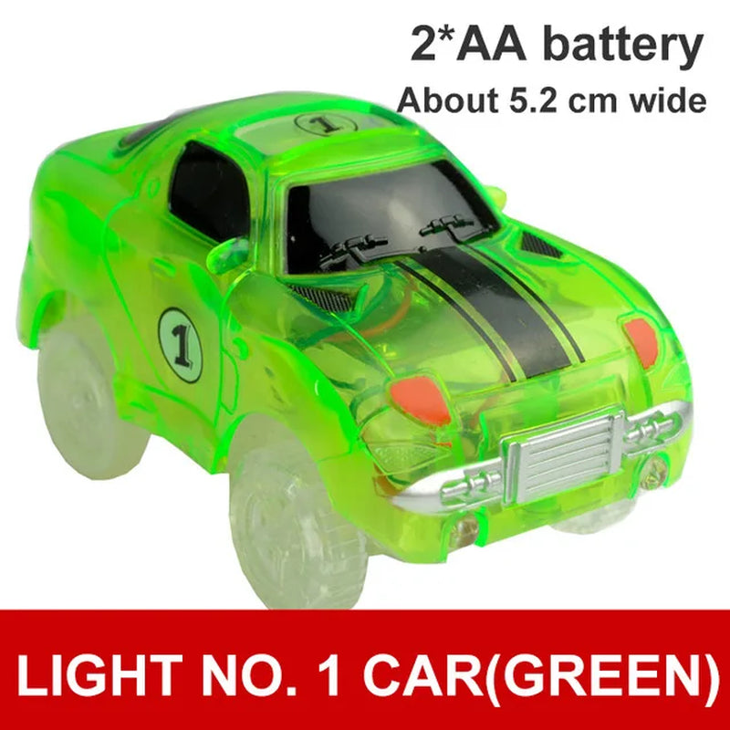 5.4Cm Magical Electronics LED Car Toys with Flashing Lights Educational Toys Electronics Glow Car Lights Glowing Racing Toy