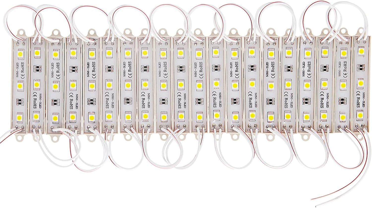 Storefront Lights 3 Led 40PCS 5050 LED Module Lights Waterproof LED Window Lights Super Bright Decorative Lights with Tape Adhesive for Store Advertising Signs 20FT (2 Pack) (White)