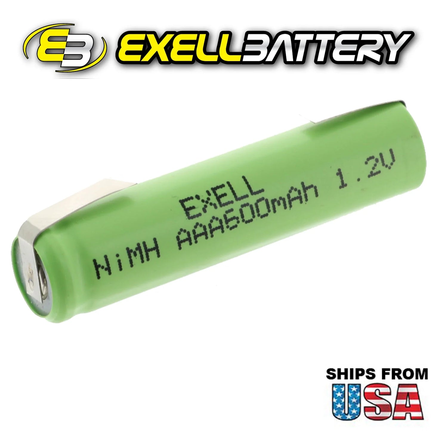 5X Exell 1.2V NIMH AAA 600Mah Rechargeable Batteries W/ Tabs