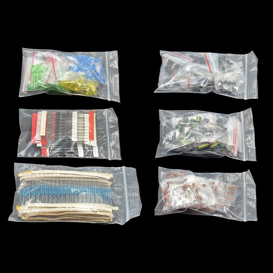 Electronic Components Kits Metal Film Resistor Assortment Kit Led Diodes Electrolytic Capacitor Ceramic Set Transistor Pack Diy