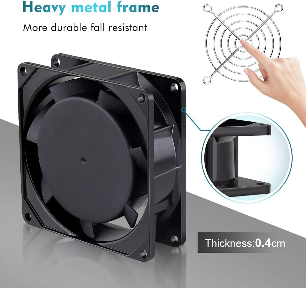 AC Axial Fan 110V 120V 80Mm X 25Mm Ventilation Exhaust Fan with AC Plug, for DIY Cooling Projects