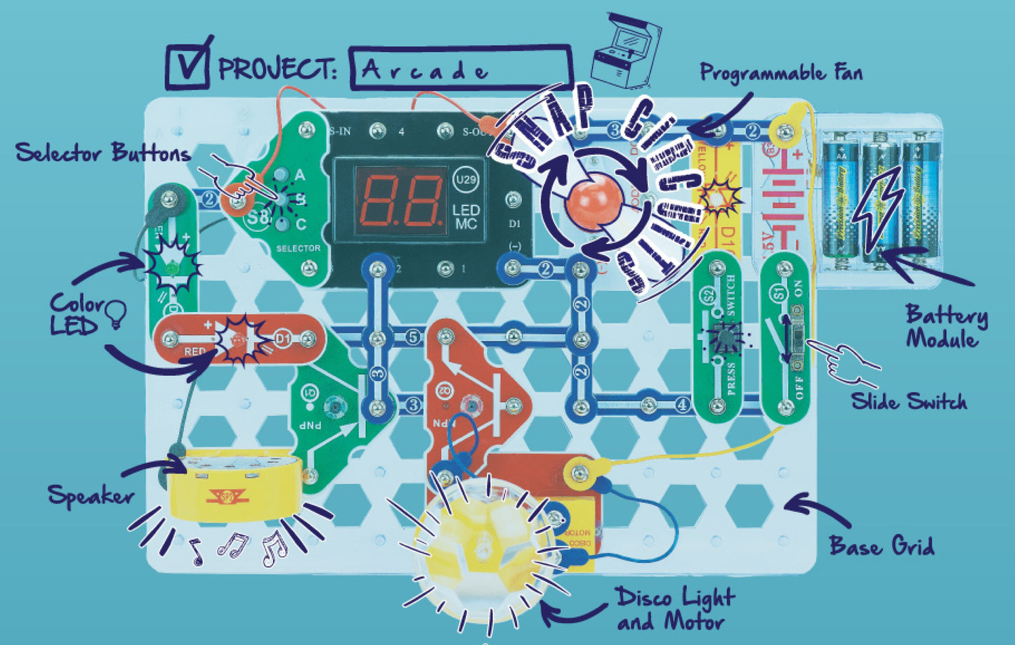 Elenco Snap Circuits Arcade Electronics Exploration Kit (EE-SCA200)
